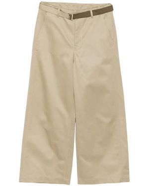 Sacai Wide Chino Trousers - Natural