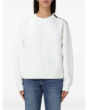 Emporio Armani Sweatshirt Mit Reißverschlussdetail An Der Schulter - Weiß