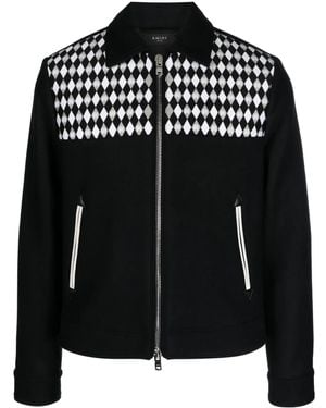 Amiri Diamond-pattern Wool Jacket - Black
