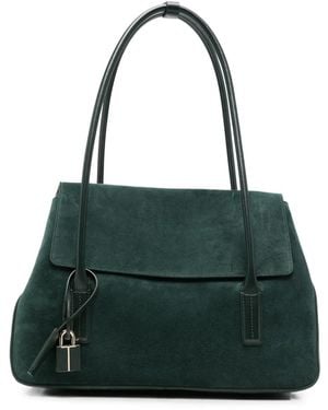 Tom Ford Suede Padlock-Detail Shoulder Bag - Green