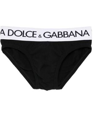 Dolce & Gabbana Slip À Taille Logo - Black
