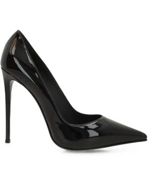 Le Silla Pointed-Toe Patent-Finish Pumps - Black