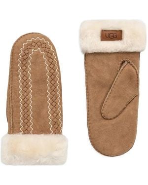 UGG Guantes Atherson Con Bordado - Neutro