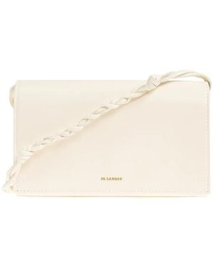 Jil Sander Braided-Strap Leather Wallet - Natural
