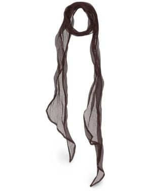 LA ROSE Crinkled Sheer Scarf - White