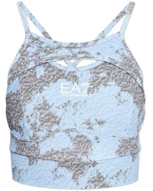 EA7 Sleeveless Crop Top - Blue