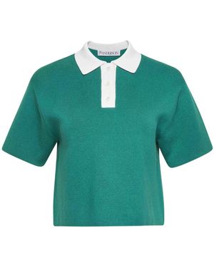 JW Anderson クロップド ポロシャツ - グリーン