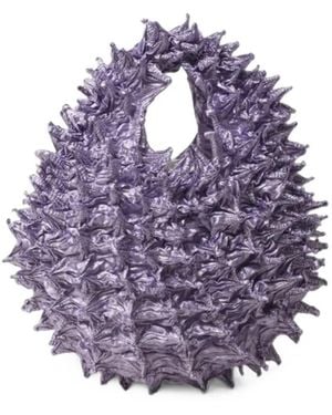 BUNZABURO KYOTO Shibori Schultertasche Mit Spikes - Lila