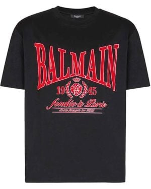 Balmain Logo-print Round-neck T-shirt - ブラック