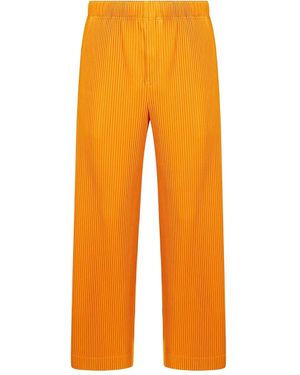 Homme Plissé Issey Miyake ストレートパンツ - オレンジ