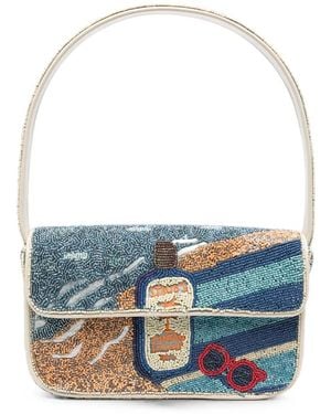 STAUD Tommy Schultertasche Mit Perlen - Blau
