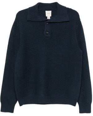 Calvin Klein Gerippter Pullover Mit Polokragen - Blau