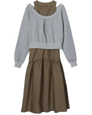 3.1 Phillip Lim Cold-Shoulder Tiered Midi Dress - Grey