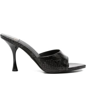 Jeffrey Campbell Agent Snakeskin-Effect Sandals - Black