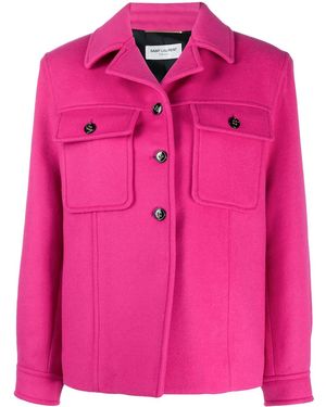 Saint Laurent Chest Flap Pockets Buttoned Jacket - Pink