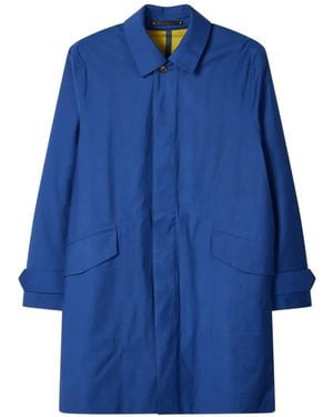 Paul Smith X Loro Piana Kobaltblauer "Storm System" Kapuzenmantel Im Layering-Look