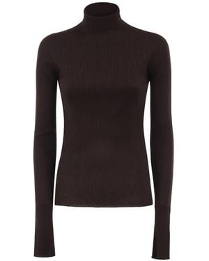 Sportmax Ribbed-Knit Turtleneck Jumper - Black