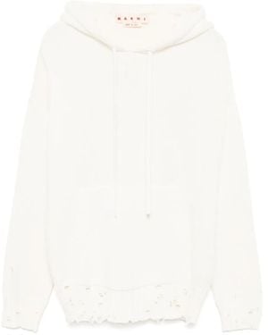 Marni Gestrickter Hoodie - Weiß