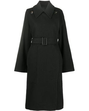 Rick Owens Cappotto Con Cintura - Nero