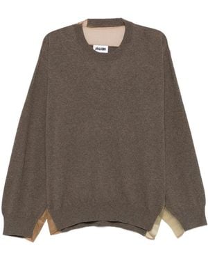 Magliano Mesh-Panel Layered Jumper - Brown