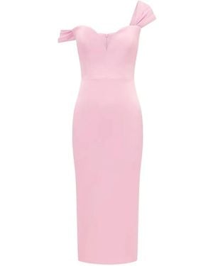 Alex Perry V-Neck Ruffled Dress - Pink