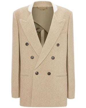 Victoria Beckham Beatrice Double-Breasted Blazer - Natural