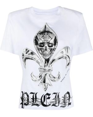 Philipp Plein Sexy Pure Fit Chrome Cotton T-Shirt - White
