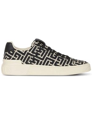 Balmain &オフホワイト B-court スニーカー - ブラック