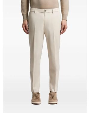 Peserico Pressed-Crease Tailored Pants - Natural