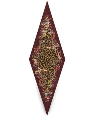 Etro Leopard-Motif Diamond-Shaped Scarf - Brown