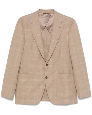 Canali Checked Blazer - Natural