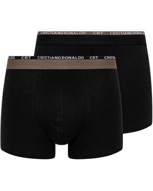 Cristiano Ronaldo CR7 Logo-Waistband Trunks (Set Of Seven) - Black