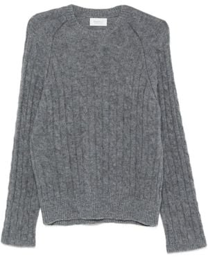 Diana Studio Cable-Knit Raglan-Sleeve Jumper - Grey