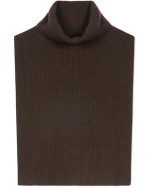 Eric Bompard Roll-Neck Ribbed-Knit Scarf - Brown
