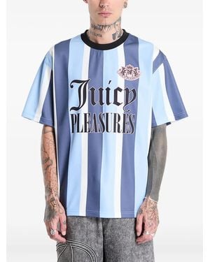 Pleasures Gestreiftes Sport-T-Shirt - Blau