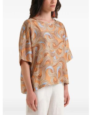 Maliparmi Printed Silk Shirt - Natural