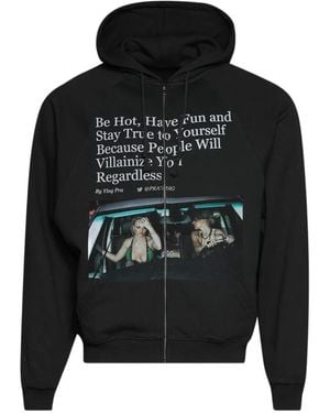 PRAYING Sudadera Con Capucha Y Estampado Gráfico - Negro