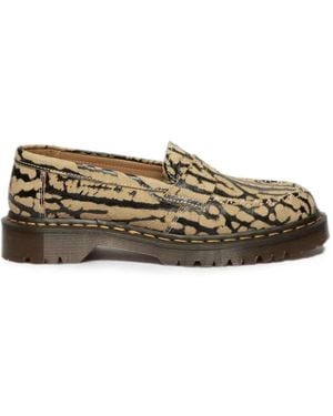 Dr. Martens Delapre Animal-Print Penny Loafers - Natural