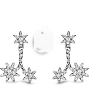 David Yurman Pendientes Starburst Pequeños Con Diamantes - Blanco
