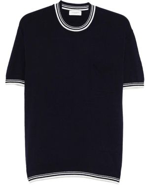 Paolo Pecora Striped Pocket T-Shirt - Blue