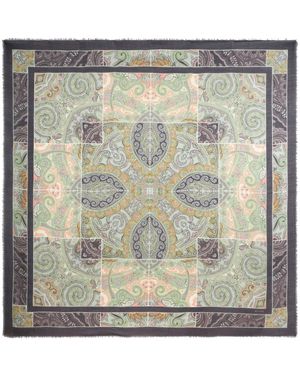Etro Paisley-print Fringed Shawl - メタリック