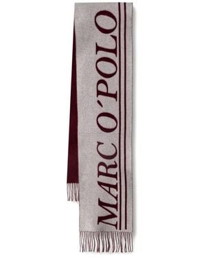 Marc O' Polo Logo-Print Fringed Scarf - White
