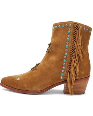 Frau Fransenstiefel Mit Nieten - Braun
