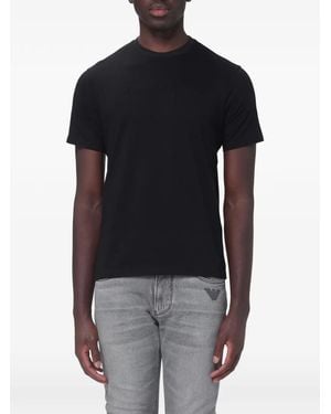 ARMANI EXCHANGE Camiseta De Algodón Con Logo En Relieve - Negro