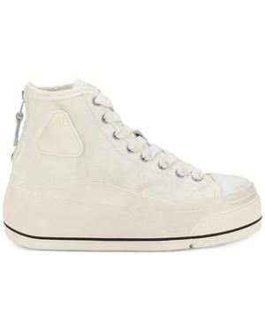 R13 Back-Zip High-Top Trainers - White