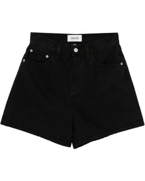 Agolde Rhoda Cotton Shorts - Black