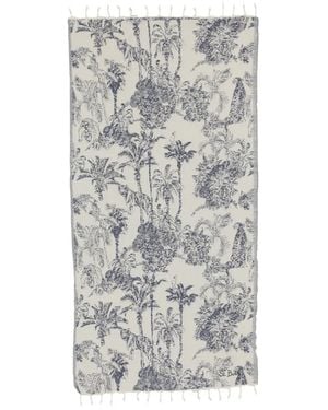 MC2 Saint Barth Animal-Print Fringed Beach Towel - Grey
