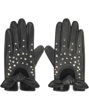 Bimba Y Lola Leather Heart Gloves - Black