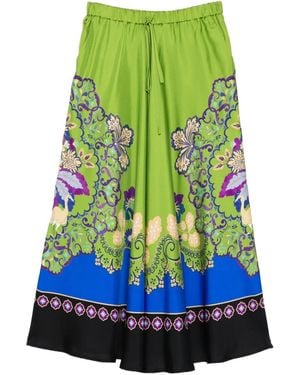 La DoubleJ Maxi-Rok Met Bloemenprint - Groen