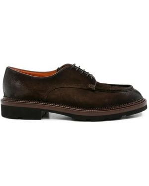 Santoni Colin Rs Suede Derby Shoes - Brown